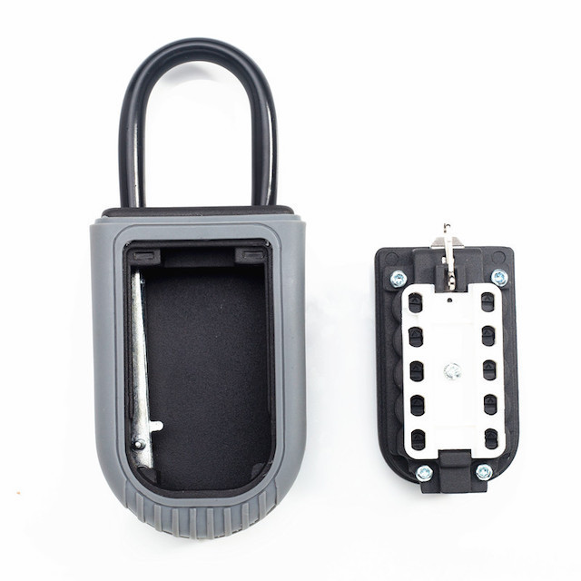 Combination Password Security Lock Wall Mount Push Button for Home Family Realtor 10-Digits Key Safe Lock Box Gray