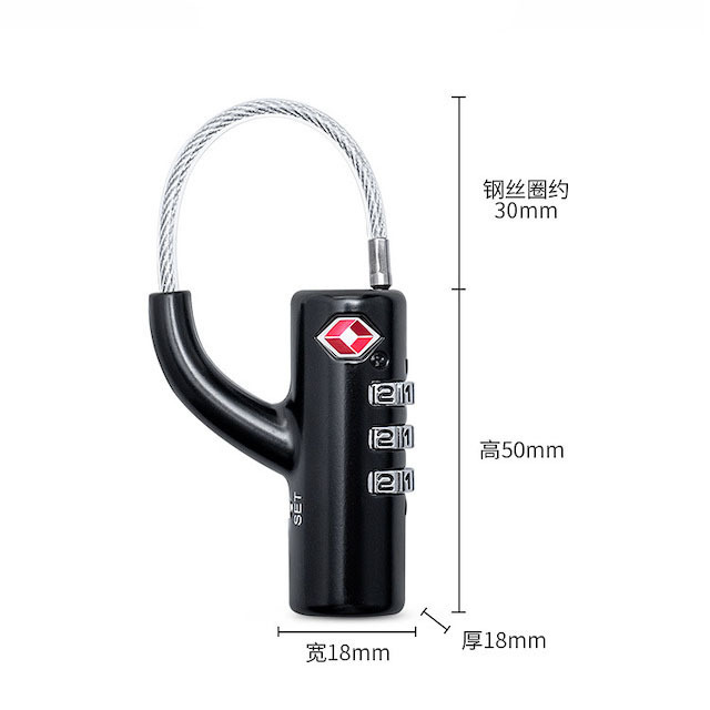 Cactus Shape Design 3-Digit Travel Lock for Most Backpack Luggage Zippers TSA Combination Lock 8.1X1.8 X1.8CM