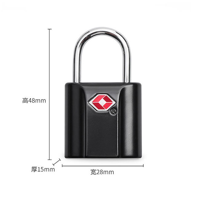 Padlock With Keys for Suitcase Luggage Bag Backpack Gym Locker Tool Box Travel TSA Key Lock Black