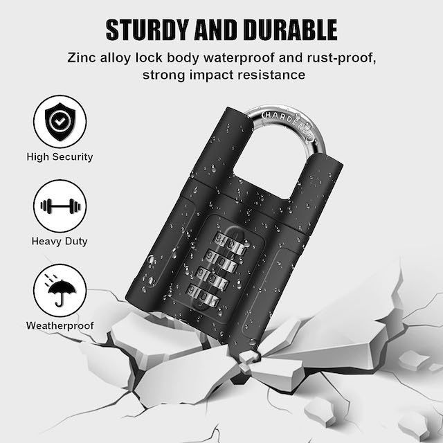 ODM 4 Digit Zinc Alloy Padlocks for Gate Shed Schools Gym Locker Combination lock