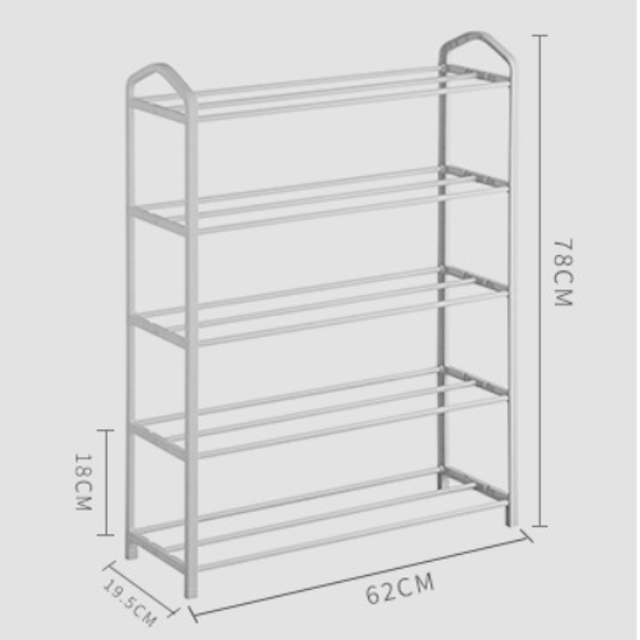 Shoe Shelf Metal Free Standing Shoe Racks for Entryway/Doorway and Closet 4 Tier Stackable Small Shoe Rack White