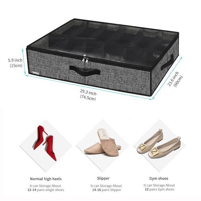 Under Bed Shoe Storage With Lid Under Bed Shoe Storage Organizer 29.3