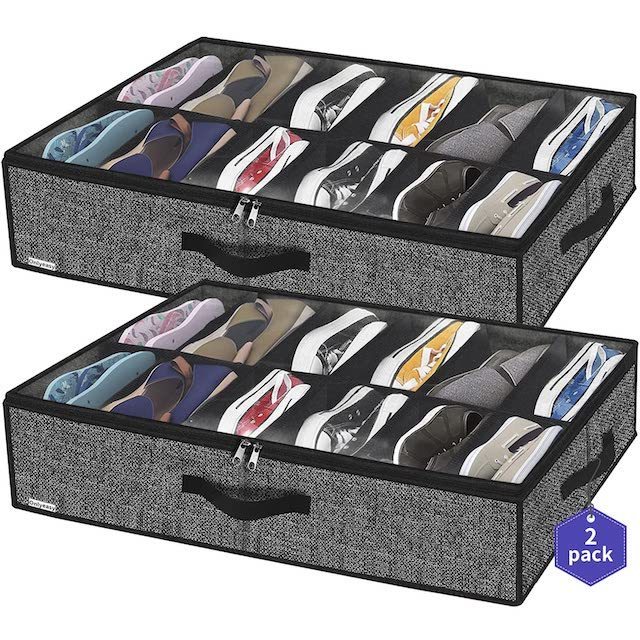 Under Bed Shoe Storage With Lid Under Bed Shoe Storage Organizer 29.3