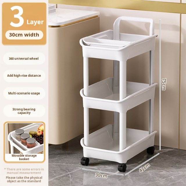 Classroom Library Storage Rolling Cart with Lockable Wheels Kitchen Trolley for Narrow Spaces Office Storage Rack