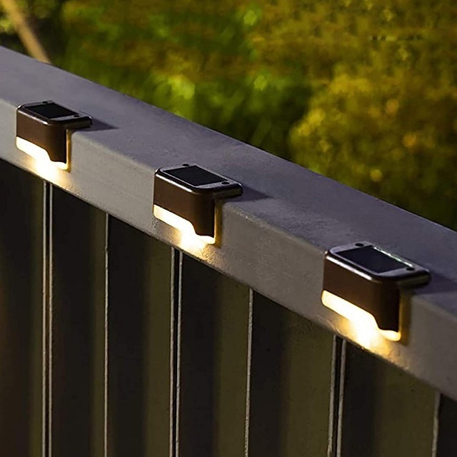 New Style Solar Led Wall Light Outdoor Garden Steps Fence Abs Black Ip65 Waterproof Solar Lights Lasts 6-12 Hours Of Lighting