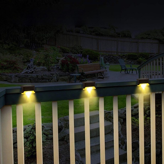 New Style Solar Led Wall Light Outdoor Garden Steps Fence Abs Black Ip65 Waterproof Solar Lights Lasts 6-12 Hours Of Lighting