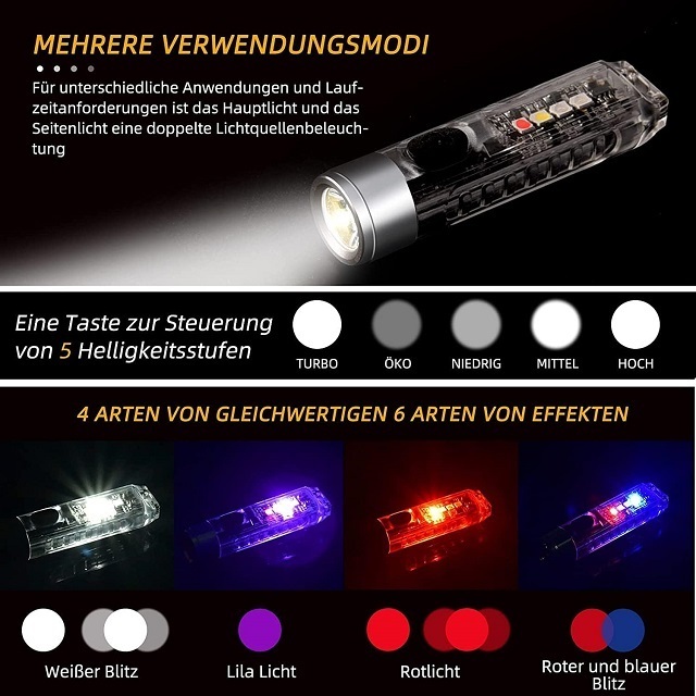 Provide Logo Mini Keychain Flashlight Abs Blue Ip65 Waterproof Usb Rechargeable Portable Flashlight For Outdoor Lighting