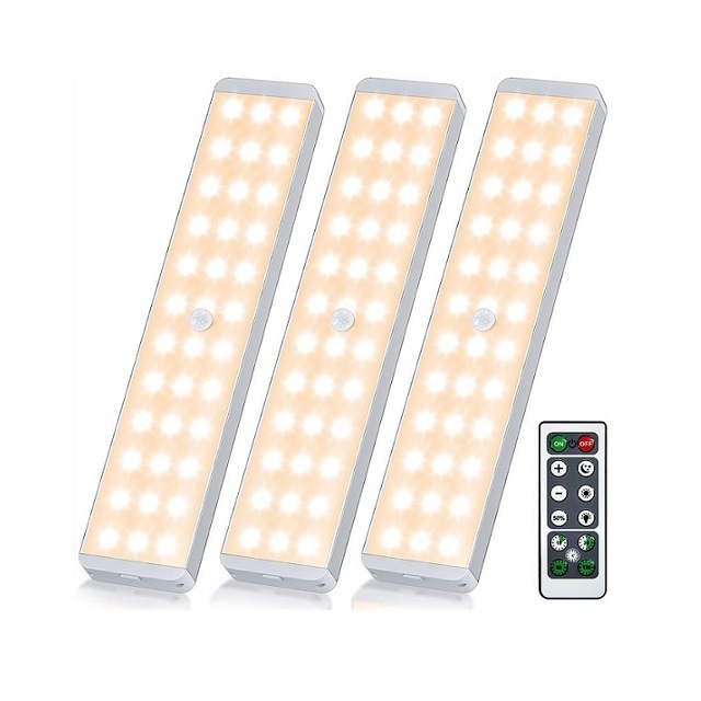 Led Closet Light 36Leds Usb Rechargeable Motion Sensor Light With Remote Control Wireless Stick-Anywhere Night Safe Light Bar