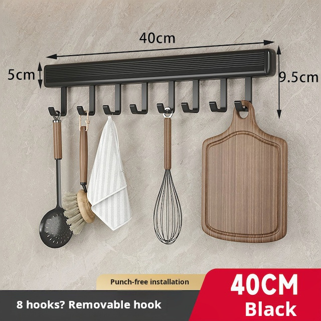 Kitchen Utensil Hanger Wall Mounted Utensil Pot Rack With 12 Sliding Hooks Utensil Rack 15.8-23.6 inch