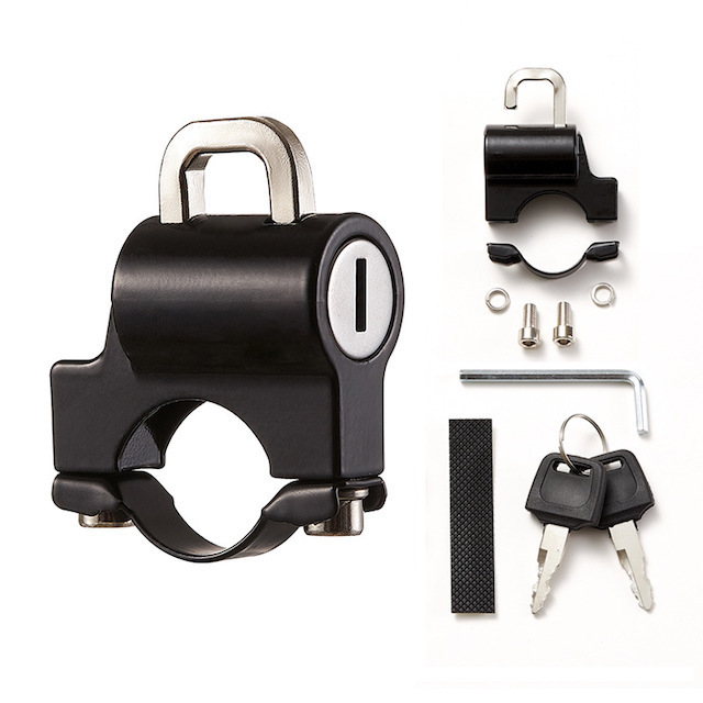 High Quality Motorcycle Helmet Lock for Motorbike Scooter Street Bike Anti-Theft Helmet Security Lock Black