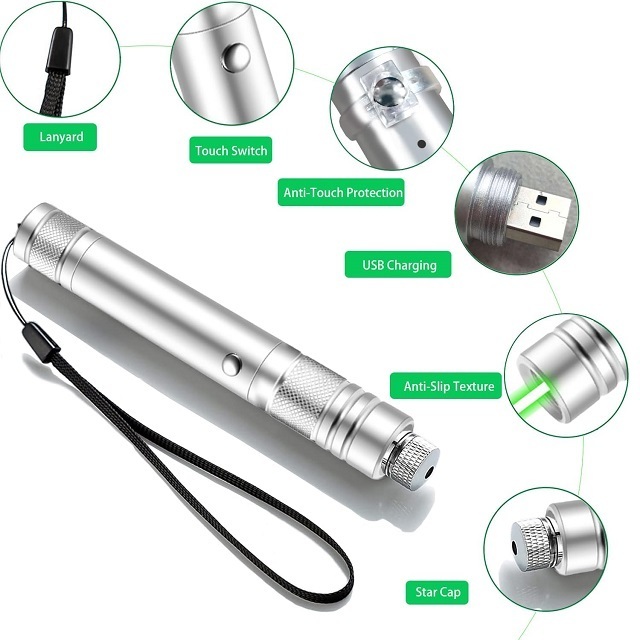 Provide Logo High Power Usb Rechargeable Laser Torch Aluminium Alloy Remote Green Laser Pointer Usb Rechargeable