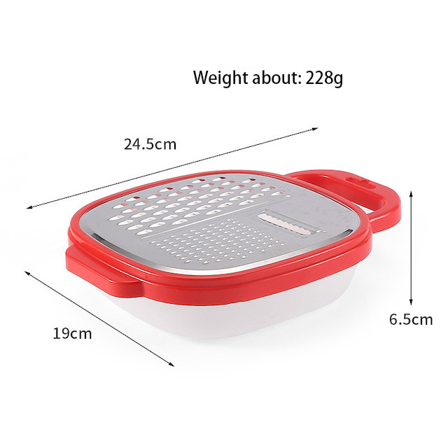 High Quality Multi-Function Stainless Steel Hand Chopper Graters with Container Plastic Storage Stable Box Cheese Grater