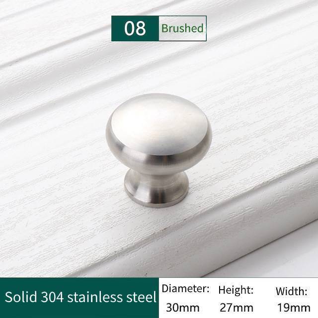 Provide Logo High Quality 30mm Diameter Brushed Knobs for Home Kitchen Bathroom Bedroom Solid 304 Stainless steel Cabinet Knobs