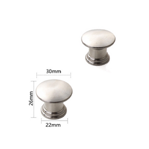 Provide Logo Kitchen Dresser Drawer Knobs Solid 304 Stainless Steel 30mm Diameter Sliver Brushed Nickel Cabinet Knobs