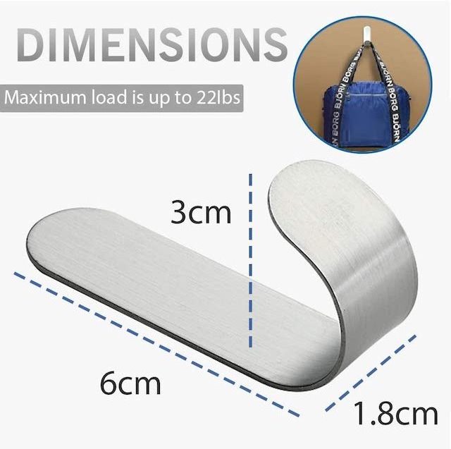 Metal Hook Luxury Bathroom Towel Wall Shower Bag Backpack Adhesive Tape Hanging Hook Strips Heavy Duty