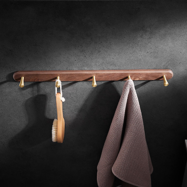 Wood Wall Mounted Coat Rack 3-8 Pegs Coat Hanger Hooks for Hanging Hat Purse Jacket Bathroom Coat Rack