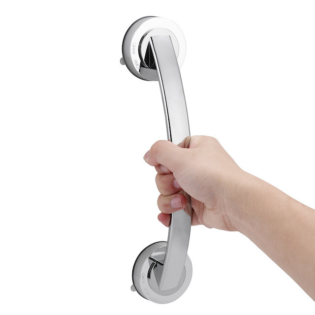 Logo Factory Wholesale Shower Handle 194mm Suction Cup Bathroom Pulls Glass Door Pull Adsorbent Suction Cup Armrests