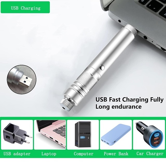 Provide Logo High Power Usb Rechargeable Laser Torch Aluminium Alloy Remote Green Laser Pointer Usb Rechargeable