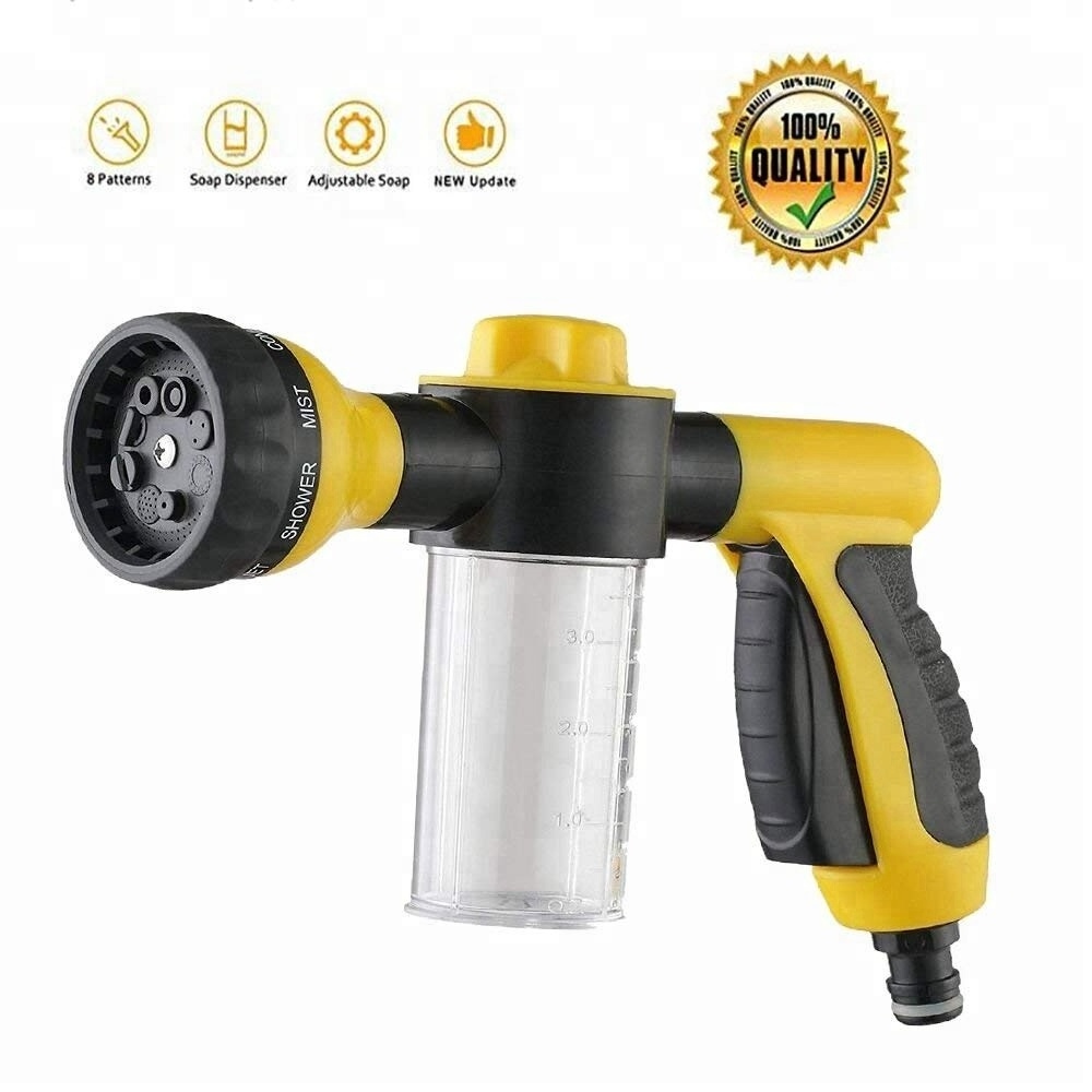 Garden Hose Nozzle, 8 Watering Patterns for Cars Washing, Pets Shower, Adjustable Foam Sprayer