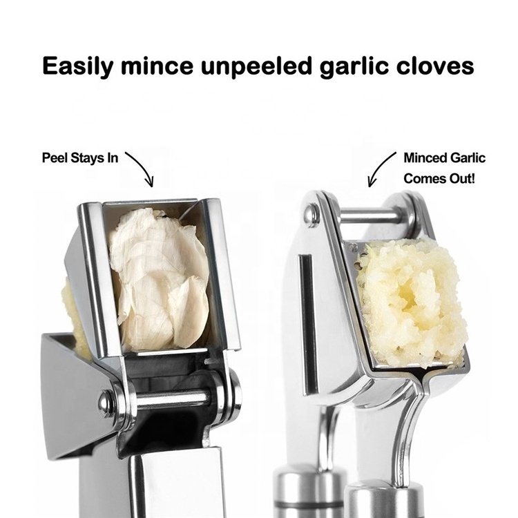 Garlic Press With Cleaning Brush,  Garlic Crusher Mincer Ginger Tools Stainless Steel Garlic Press