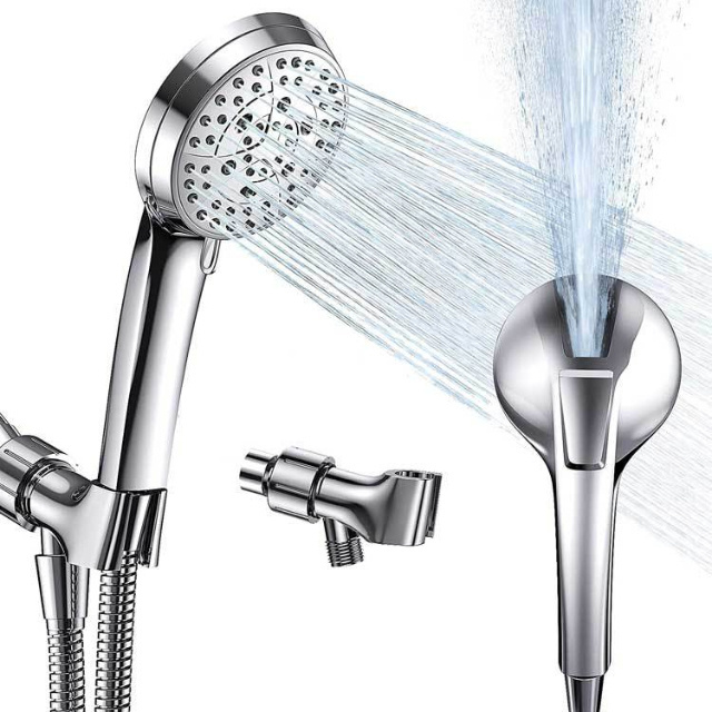 Hot Sale Bathroom Dual Purpose Multi-Function Shower 7 Splash Settings Chrome Plated Silver Shower Head