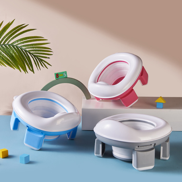 Foldable Toilet for Children Portable Travel Toilet Seat Indoor Outdoor Travel for 2 in 1 Baby Training Toilet