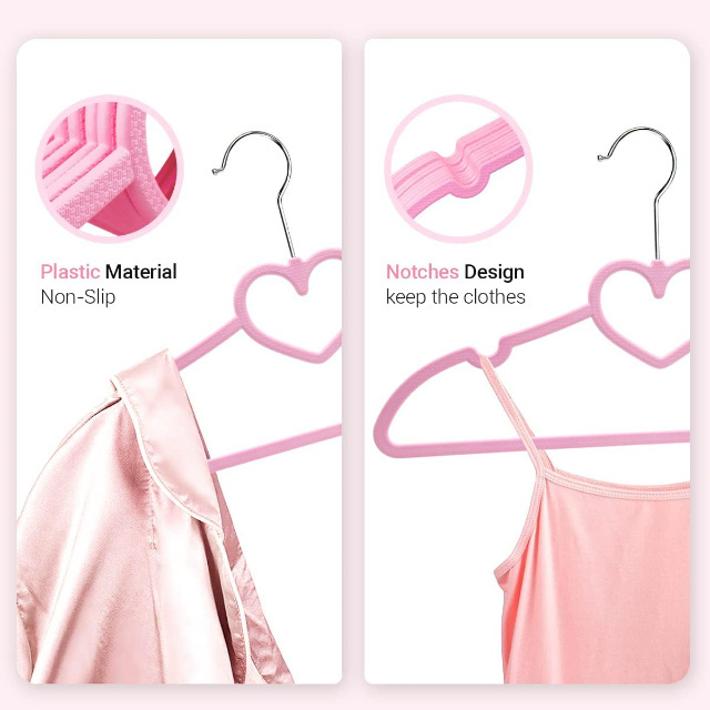 Sturdy Heart Shaped Ultra-thin Adult Plastic Clothes Rack 360 Degree Rotating Hooks Black Slimming Clothes Racks