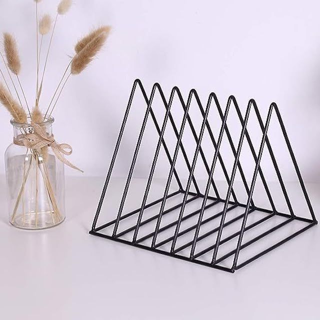 Manufacturer Home Office Metal Triangle Desk Storage Organizer File and Newspapers Desktop Bookshelf