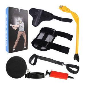 6 PCS Golf Swing Trainer Set Adjustable to Improve Swing Posture Lightweight Portable Golf Training Aid Black