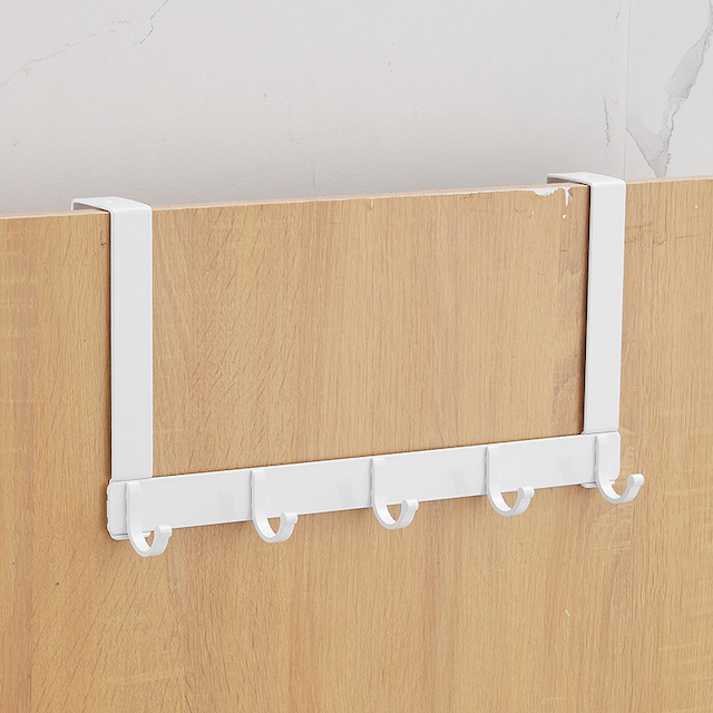 Over The Door Towel Rack 5 Door Hanger Hooks for Clothes Towels Coat Over The Door Hook Rack