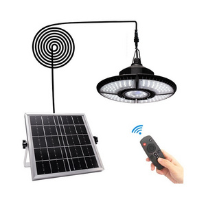 Outdoor Solar Pendant Light Four-Leaf Black shell Warm Light 1000 Lumens Motion Sensing Solar Energy Shed Light Ip65 Waterproof