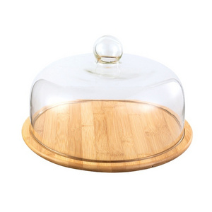 Best Good Sale 32VM Cake Plate Cupcake Stand Cheese Board With Glass Dome Cover