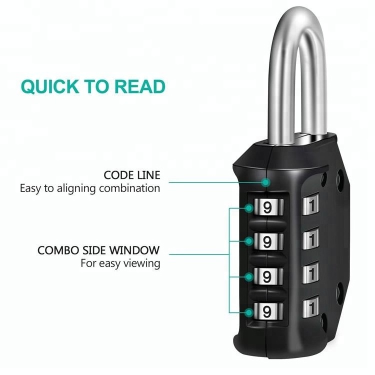 TSA 4 Digit Anti Rust Padlock Set Security Padlock for Gym, Sports, Outdoor, Combination Lock