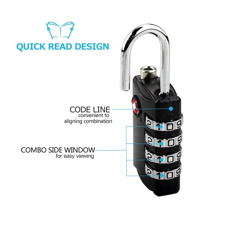 2 Pack 4 Digit Combination Steel Padlocks, Travel Lock for Suitcases TSA Luggage Locks