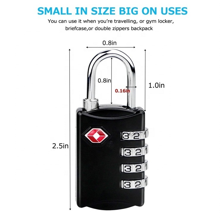 2 Pack 4 Digit Combination Steel Padlocks, Travel Lock for Suitcases TSA Luggage Locks