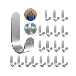 Metal Hook Luxury Bathroom Towel Wall Shower Bag Backpack Adhesive Tape Hanging Hook Strips Heavy Duty