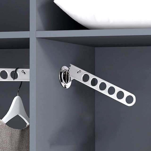 Bedroom Stainless Steel Screw Wall Mounted Clothes Hanger Laundry Folding Clothes Drying Rack