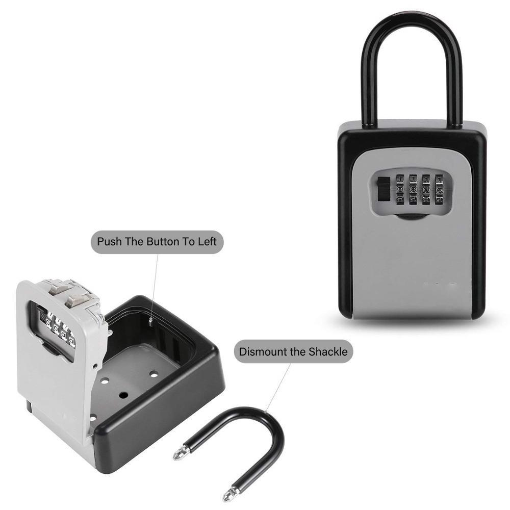 Custom Combination Lockbox with Code for House Key Storage, Combo Door Locker Key Lock Box