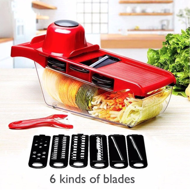 Custom Color Mandoline Slicer Multi Function Veg Cutter 6 in 1 Fruit Vegetable Slicer