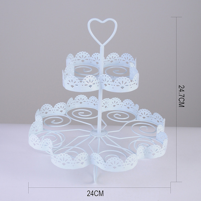 3-Tier Dessert Plates 12 Cup Mini Cakes Display for Wedding Home Holiday Birthday Christmas Round Cupcake Stand White