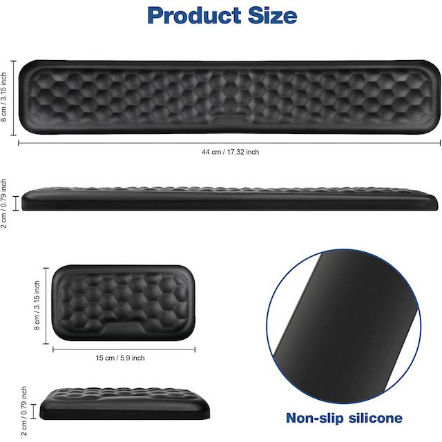 Keyboard Pad Set Memory Foam for Office Computer Laptop Easy Typing Pain Relief Keyboard Wrist Rest L