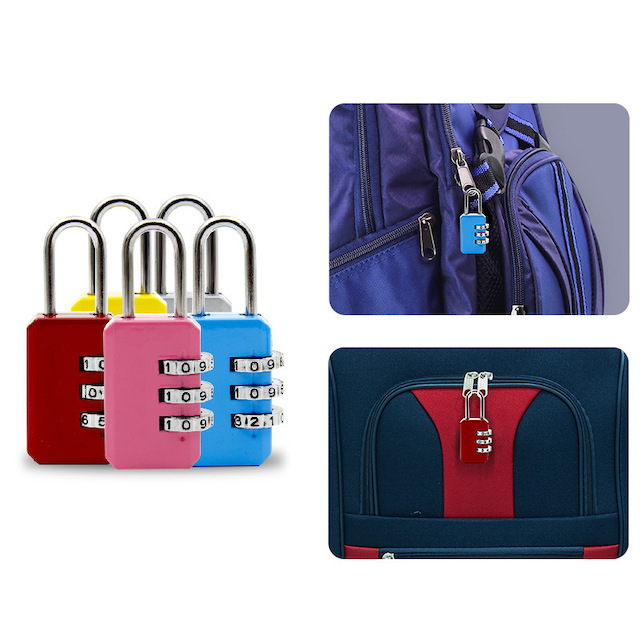 Mini 3-Digit Suitcase Combination Lock Bag/Backpacks Outdoor Travel Lock Luggage Locks 6 Colors