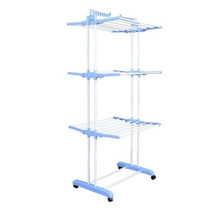 Folding Laundry Drying Rack 4 Tier Clothes Houses Rack with Two Side Wings Clothes Drying Rack 73*13.5*22.5CM