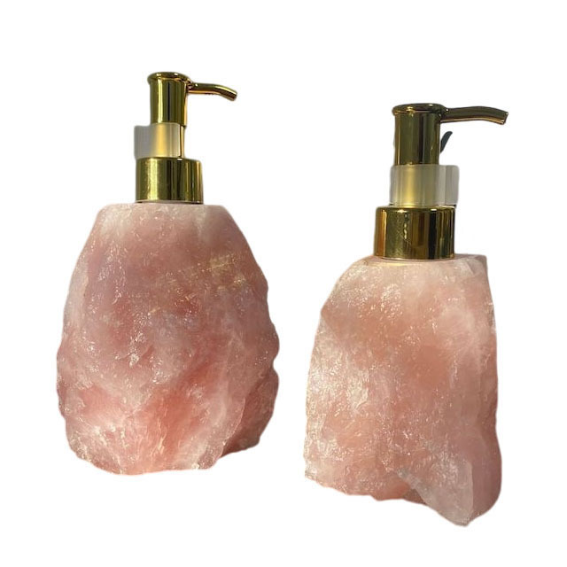 Bathroom Refillable Wash Hand Liquid Bottle with Pump for Lotions/Foam Pink Crystal Soap Dispenser 25-30ML