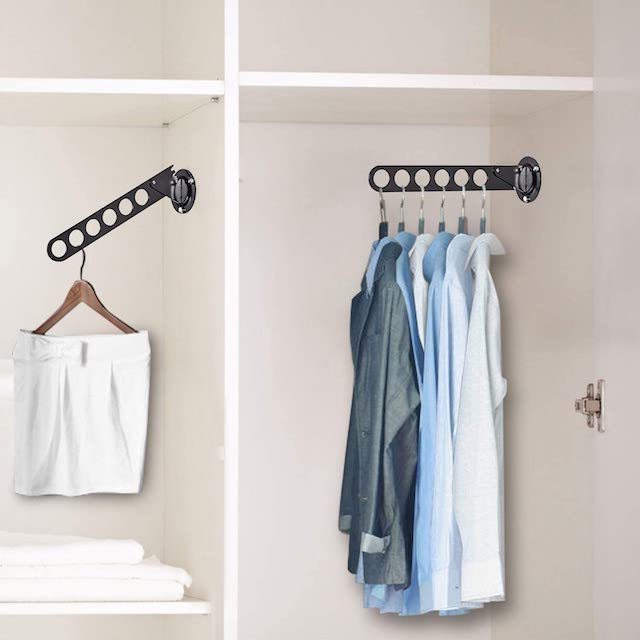 Bedroom Stainless Steel Screw Wall Mounted Clothes Hanger Laundry Folding Clothes Drying Rack