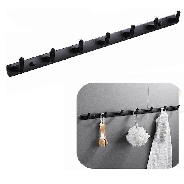 Provide Logo Modern Coat Rack Metal Wall Leash Holder Mount Kids Key Black Towel Hooks