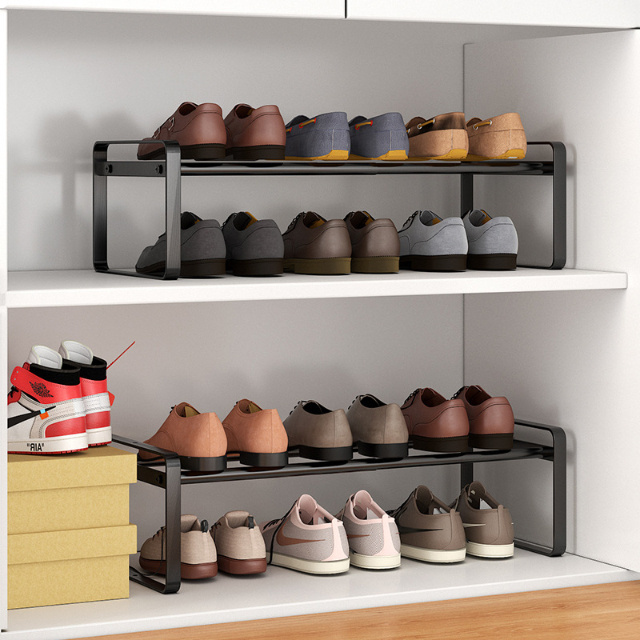 OEM Entrance Way Hallway Dorm Room Closet Shoe Rack Metal Free Standing Retractable Shoe Organizer