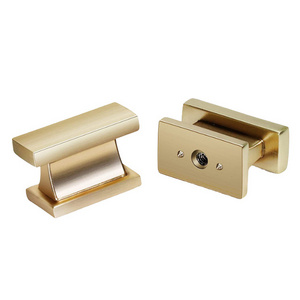 Custom Solid Gold Kitchen Cabinet Knobs Rectangular Brushed Brass Champagne Bronze Cabinet Knobs