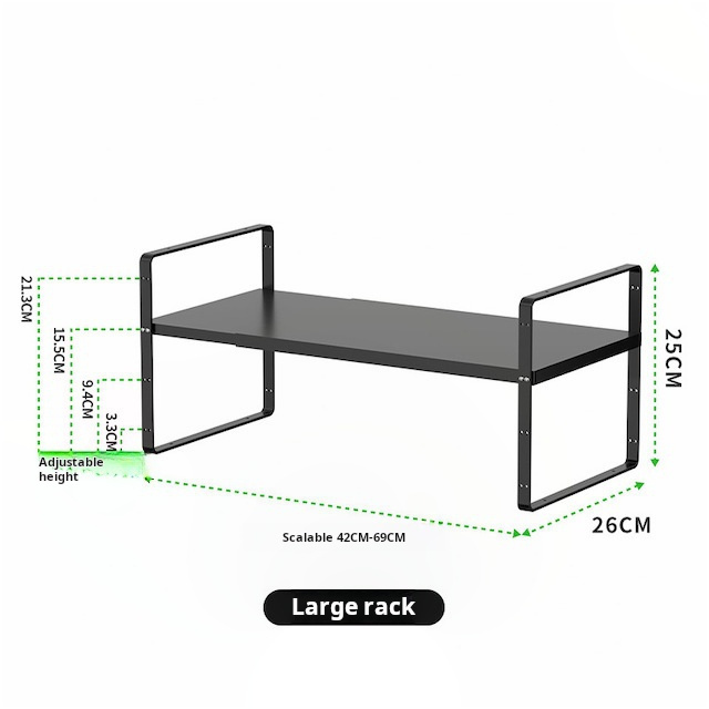 Adjustable Stackable Storage Rack for Kitchen & Bathroom Counter Countertop Storage Expandable Shelf