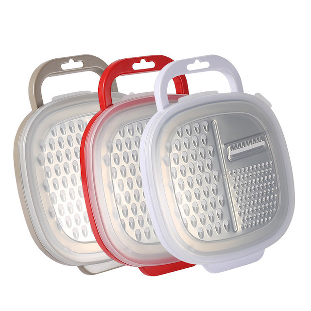 High Quality Multi-Function Stainless Steel Hand Chopper Graters with Container Plastic Storage Stable Box Cheese Grater